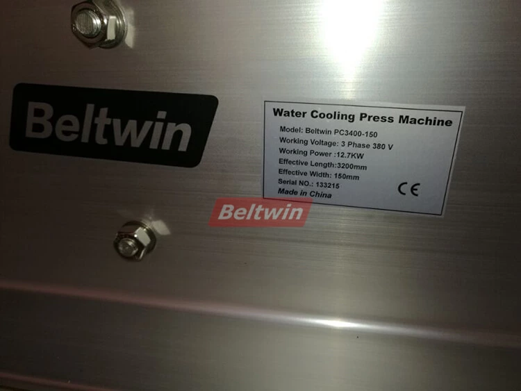 Beltwin 3400 x 150 mm Wasserkühlungspresse Lieferung nach Kolumbien, effektive Länge: 3200 mm