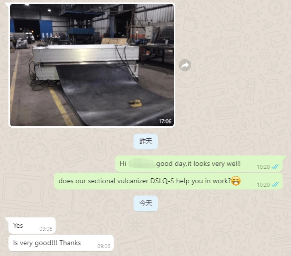 Gutes Feedback vom argentinischen Kunden für Vulkanisator
