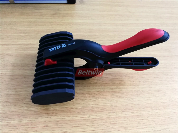 Heizklammerpresse zum Metallspleißen von Tangentialriemen, Maschinenriemen, Transport- und Prozessriemen