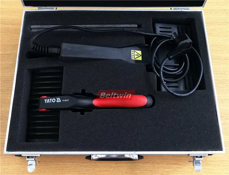 Heizklammerpresse zum Metallspleißen von Tangentialriemen, Maschinenriemen, Transport- und Prozessriemen