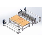 Conveyor Belt Slitter mit Wickler & Rewinder und Arbeitstisch (Europäische Version)