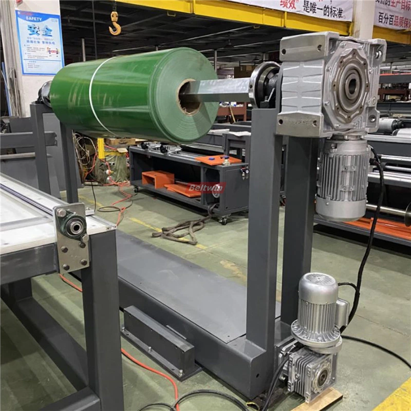 Conveyor Belt Slitter mit Wickler & Rewinder und Arbeitstisch (Europäische Version)