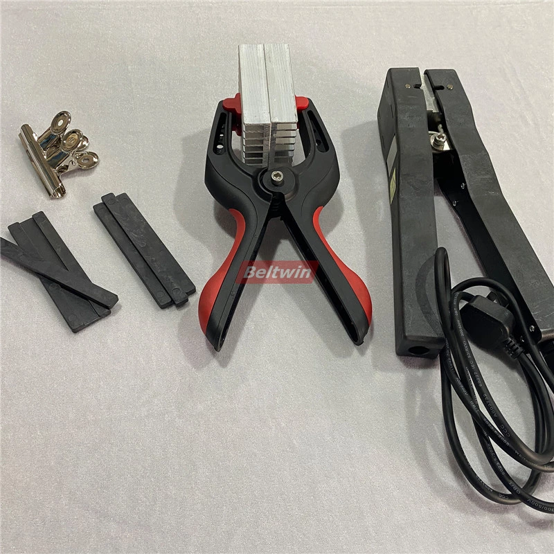 Heizklammerpresse zum Metallspleißen von Tangentialriemen, Maschinenriemen, Transport- und Prozessriemen